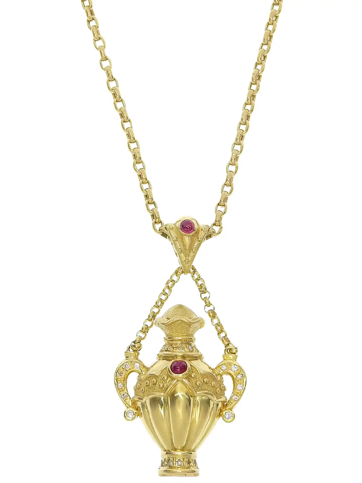 【18K】ヴィンテージゴールドネックレス リーフデザイン ルビー 40cm 18K】ヴィンテージゴールドネックレス リーフデザイン ルビー 40cm